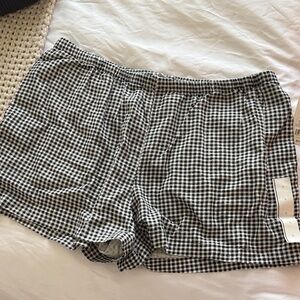 Black and White Gingham Women's Shorts